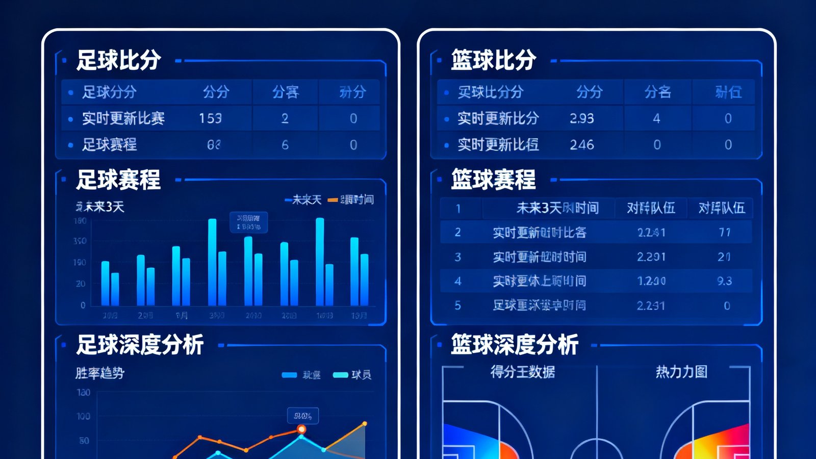新球体育全球赛事实时数据大屏展示足球篮球比分赛程深度分析